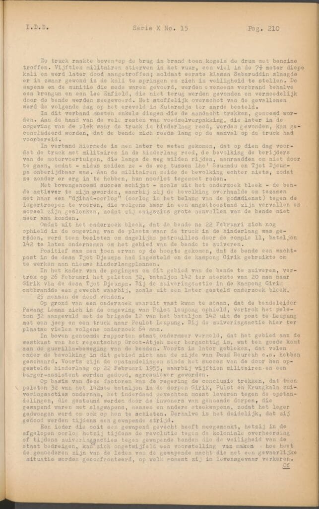 ANP-ANETA 15 April 1955. Fonti Coeve Olandesi. Questione Aceh.