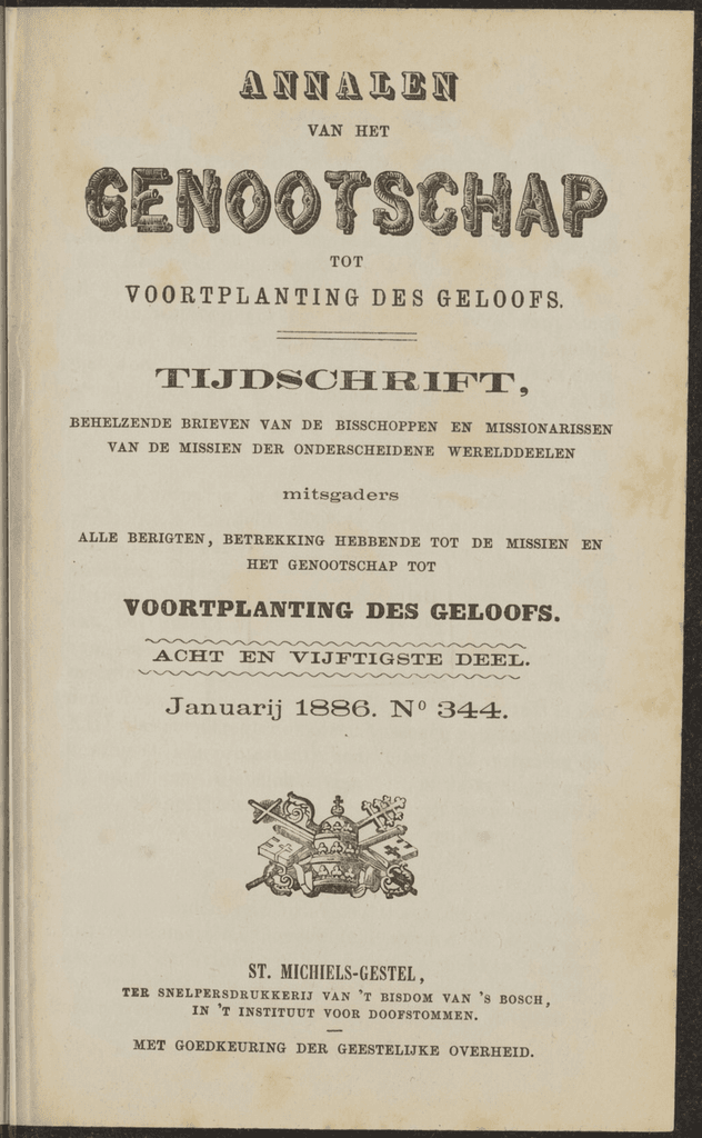  Annalen van het Genootschap tot Voortplanting des Geloofs, 1886. Fonti Coeve Olandesi. Missionari Cattolici. Borneo. 1885. 1886.
