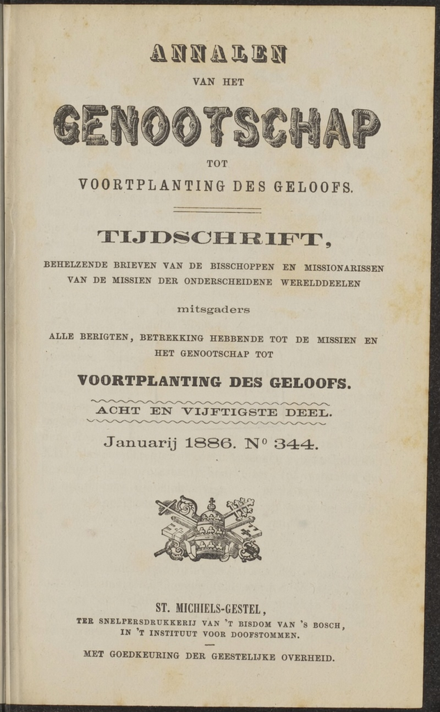  Annalen van het Genootschap tot Voortplanting des Geloofs, 1886. Fonti Coeve Olandesi. Missionari Cattolici. Borneo. 1885. 1886.