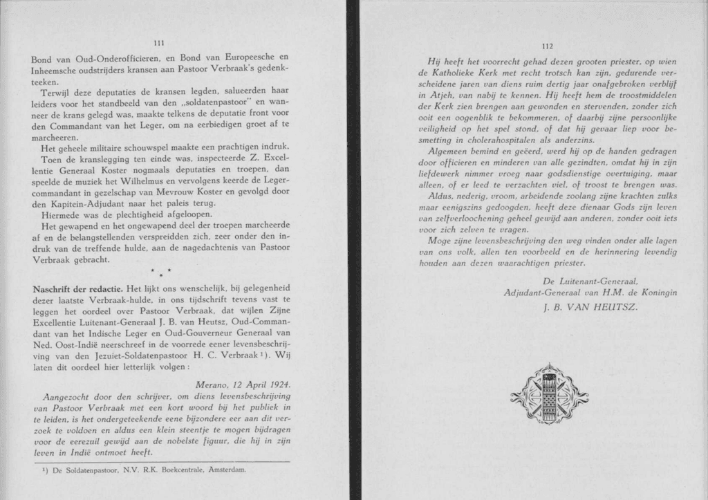 Sint Claverbond 1935. Fonti Coeve Olandesi. Padre Verbraak. Van Heutsz. Indie Orientali Olandesi. 