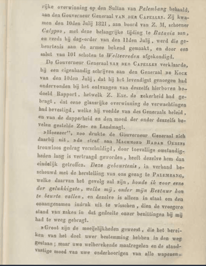 Tijdschrift Voor Nederlandsch Indië (1842). Fonti Coeve Olandesi. Palembang 1821.