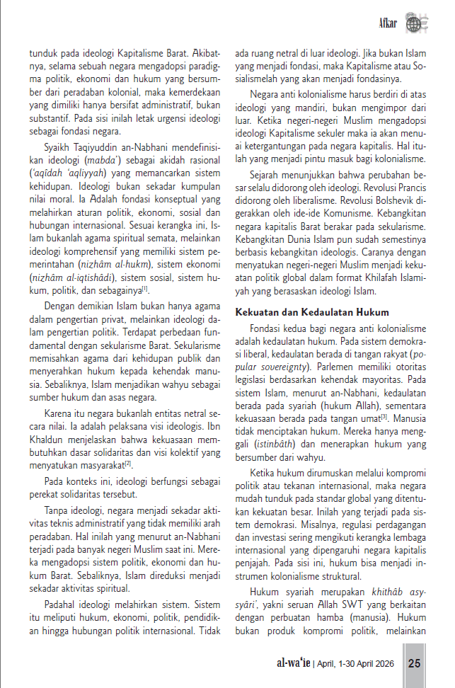 Studi Sicurezza. Califfato. Hizbut Tahrir Indonesia. Al Waie. Fonti Originali. Islamismo.