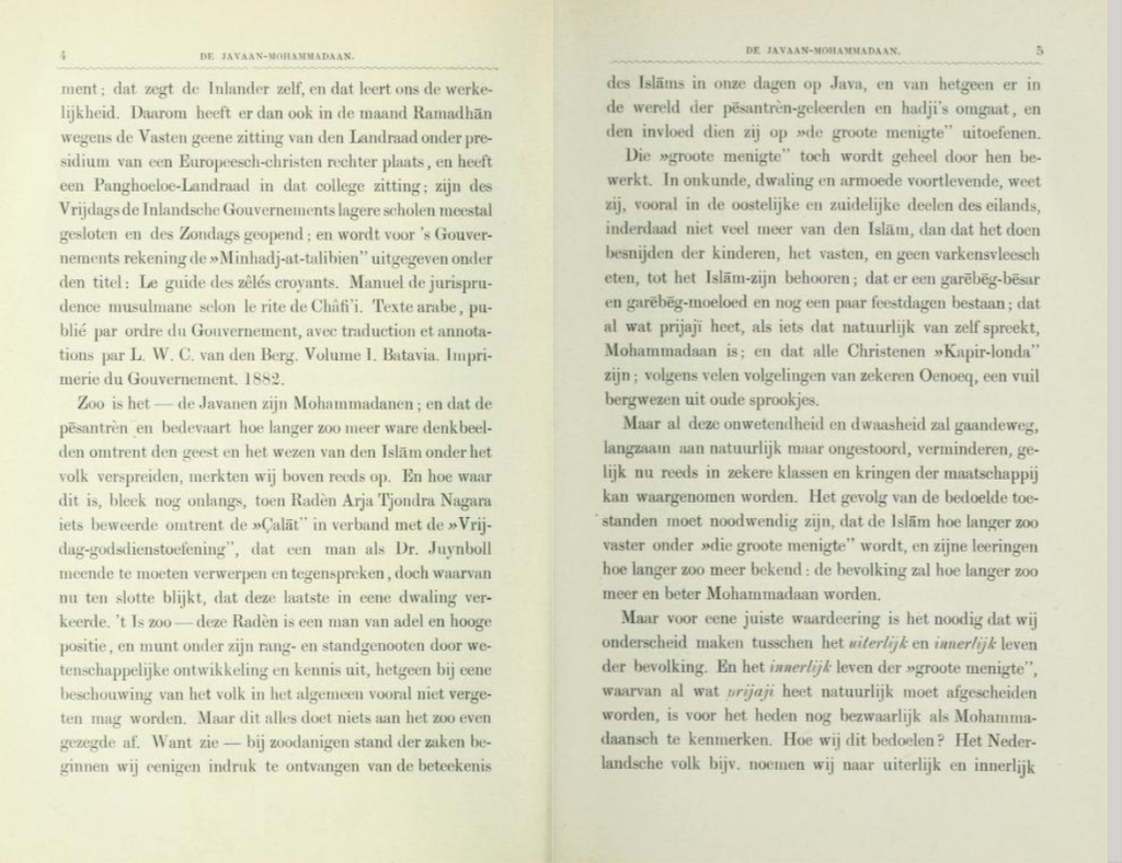 Brieven van een Desaman, poi raccolti nel volume Brieven over den Islām uit de binnenlanden van Java. Brill 1886. Fonti Coeve Olandesi. Missionari Protestanti. 