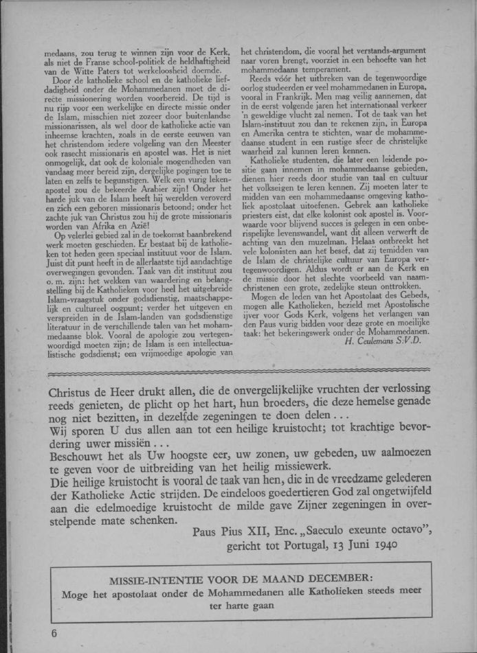 Ceulemans, Het Probleem van de Islam, Katholieke Missiën, 1946. Fonti Olandesi Coeve. Missionari Cattolici.