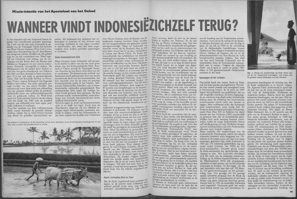 Wanneer vindt Indonesië zichzelf terug?
De Katholieke Missiën, Agosto 1963. Fonti Coeve Olandesi. Chiesa Cattolica. Soekarno.