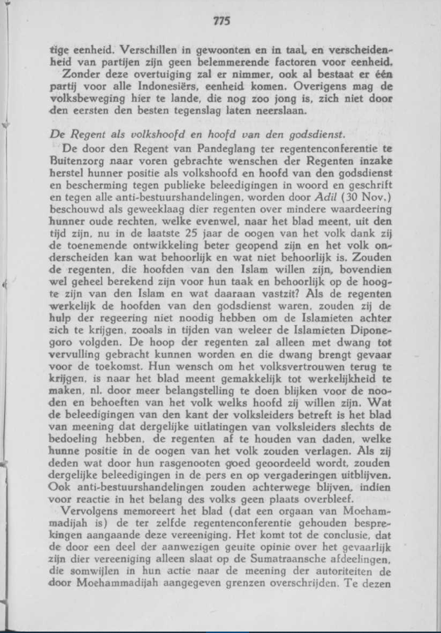 Overzicht van de Inlandsche en Maleisch-Chineesche Pers, 9 dicembre 1933, n. 49. Fonti Coeve Olandesi. Islam Rappresentanza.