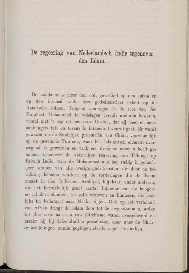 De regeering van Nederlandsch Indie tegenover den Islam, Tijdschrift voor Neerland's Indië jrg 7, 1878. Fonti Coeve Olandesi. Indie Orientali Olandesi. Libertà Religiosa.